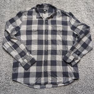 Paige Shirt Men Large Blue Gray Check Flannel Button Up Cabin Gorp Outdoor